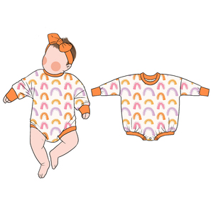 Combinaison à boutons en tissu de bambou respirant et doux pour la peau, motif imprimé mignon, adaptée aux filles, facile à changer, vêtements pour bébé - Product Image 2