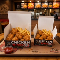 Boîte à poulet frit personnalisable, biodégradable, de haute qualité, avec couvercle, pour la livraison de snacks