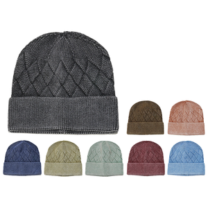 HZM-25569 Bonnet en tricot chaud tendance Automne Hiver Couleur unie Hommes et femmes Impression numérique de caractère Tissu commun - Product Image 1