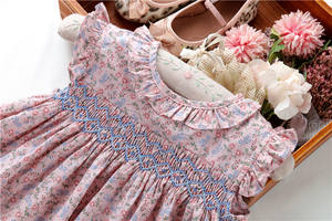 C07768 2 pezzi estate neonato vestiti set ragazze smocked vestito fatto a mano volant cotone abbigliamento per bambini bambini all'ingrosso - Product Image 3