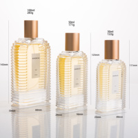 Flacon de parfum pour homme en verre transparent rectangulaire, vide, luxueux et créatif, 30 ml, 50 ml, 100 ml, avec bouchon