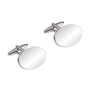 Boutons de manchette ovales en or et pinces à cravate avec diamants et perles 14,5 x 19,2 mm pour mariages et cadeaux - Sans boîte - Product Image 1