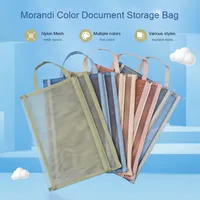 Bolsa de Malla con Cierre, Bolsa Transparente para Documentos A4 A5 A6, Carpeta de Archivos de Doble Capa con Cierre para Organización de Suministros Escolares y de Oficina