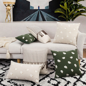 <strong>Fashion</strong> Home Decor Modern Square Embroidered Lamb <strong>Pillow</strong> Cover Sage Green 45x45cm Washable Zipper Closure Vibrant <strong>Design</strong> Hotel - Product Image 3