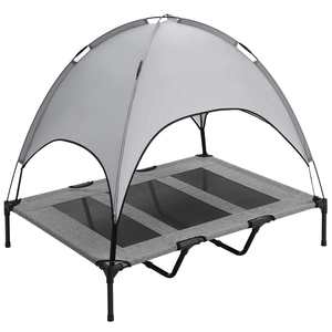 이동식 차양 차양이있는 휴대용 야외 애완 동물 개 캠핑 침대 텐트 제기 냉각 개 침대 - Product Image 1