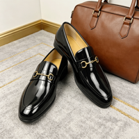 Luxuriöse Herren-Penny-Loafer aus Hochglanz-Lackleder, Slip-On Hochzeitsschuhe, Leichte Business-Casual Atmungsaktive Komfortschuhe