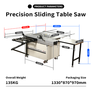 Sierra <span class=keywords><strong>de</strong></span> Mesa Deslizante <span class=keywords><strong>de</strong></span> Precisión con Diseño Plegable y Ruedas Universales, Riel <span class=keywords><strong>de</strong></span> Guía Lineal para Proyectos Profesionales <span class=keywords><strong>de</strong></span> Carpintería - Product Image 1