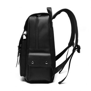 Retro Waterproof Soft PU Leather Student Leisure Travel <b>Backpack</b> Big Capacity Laptop <b>Backpack</b> for Men - Product Image 2