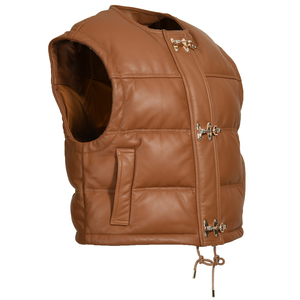 Venta al por mayor de piel de oveja genuina <span class=keywords><strong>pluma</strong></span> abajo chaleco Otoño e Invierno prendas de vestir exteriores Unisex gruesa caliente las mujeres <span class=keywords><strong>sin</strong></span> mangas de la <span class=keywords><strong>chaqueta</strong></span> de cuero - Product Image 2
