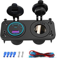 Prise de chargeur de voiture USB 12V - 24V, panneau de prise de chargeur de voiture 65W PD pour ordinateur portable et 18W QC3.0, étanche