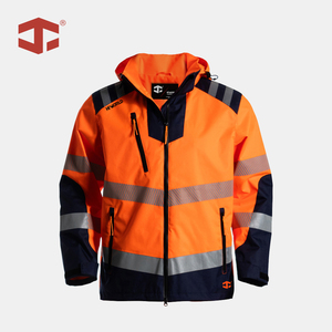 Veste coupe-vent haute visibilité JIADE pour homme, en tissu ripstop, pour travaux routiers et extérieurs, avec ajusteur élastique <span class=keywords><strong>invisible</strong></span> - Product Image 1