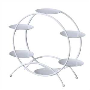 Support de présentation de table de dessert de mariage de style européen en métal blanc fait à la main pour gâteau d'<span class=keywords><strong>anniversaire</strong></span>, pause-café, goûter - Product Image 5