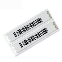 Étiquette de sécurité EAS à code-barres, 3 puces, autocollant adhésif antivol, magnétique 58 kHz, blanc ABS AM DR pour supermarché