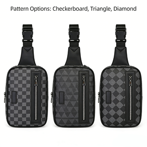 Nouveau sac de poitrine pour homme avec logo personnalisé, sac bandoulière vintage <span class=keywords><strong>en</strong></span> cuir PU de luxe, sac à bandoulière décontracté imperméable de grande capacité - Product Image 2
