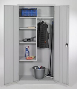 Armario Metálico de Almacenamiento con Cerradura para Herramientas de Limpieza y Escobas, Directo de Fábrica - Product Image 1