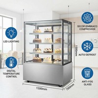 Vitrina Refrigerada Comercial para Pasteles, Acero Inoxidable 304, Refrigerador para Panadería