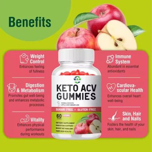 Gomitas de Extracto de Vinagre de Manzana Cetogénicas OEM/ODM, Suplemento Vegetariano que Apoya un Metabolismo y una Digestión Saludables - Product Image 5