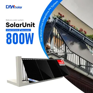 Монтаж балкона 600 Вт 800 Вт SolarUnit на сетке с микро инверторной Солнечной системой с полностью черной панелью