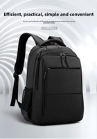 Sac à dos pour ordinateur portable en tissu Oxford imperméable grande capacité, unisexe, avec fermeture éclair, pour affaires et voyages, bretelles à coussin d'air, prise casque