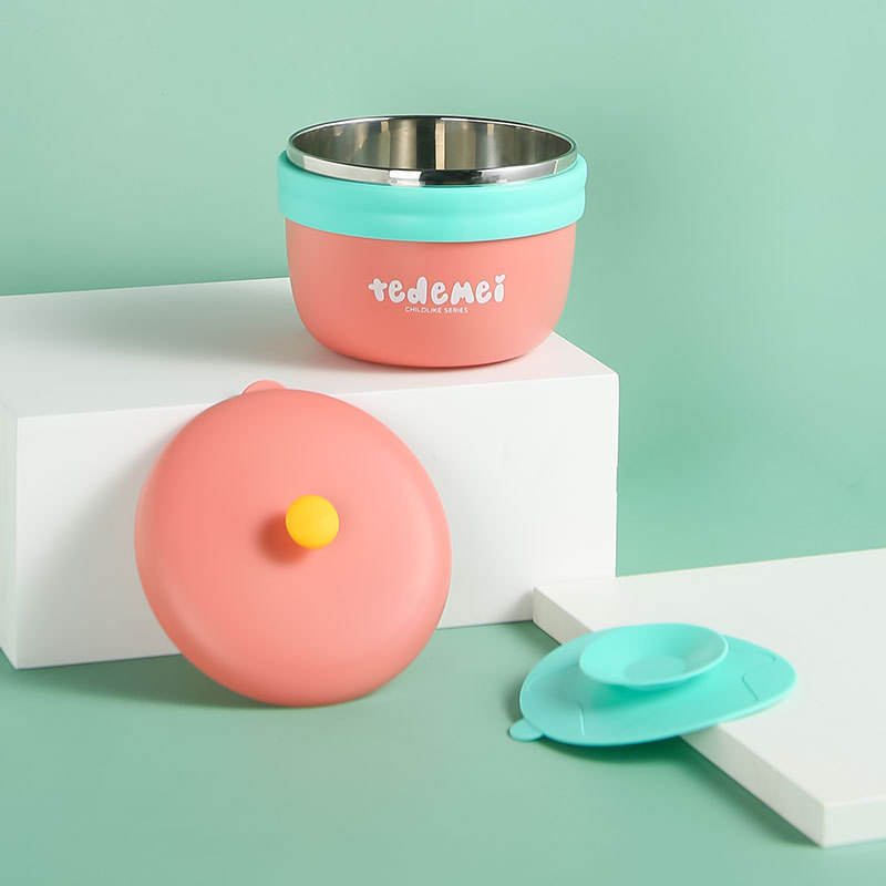Pink- Bento with non-slip suction cup