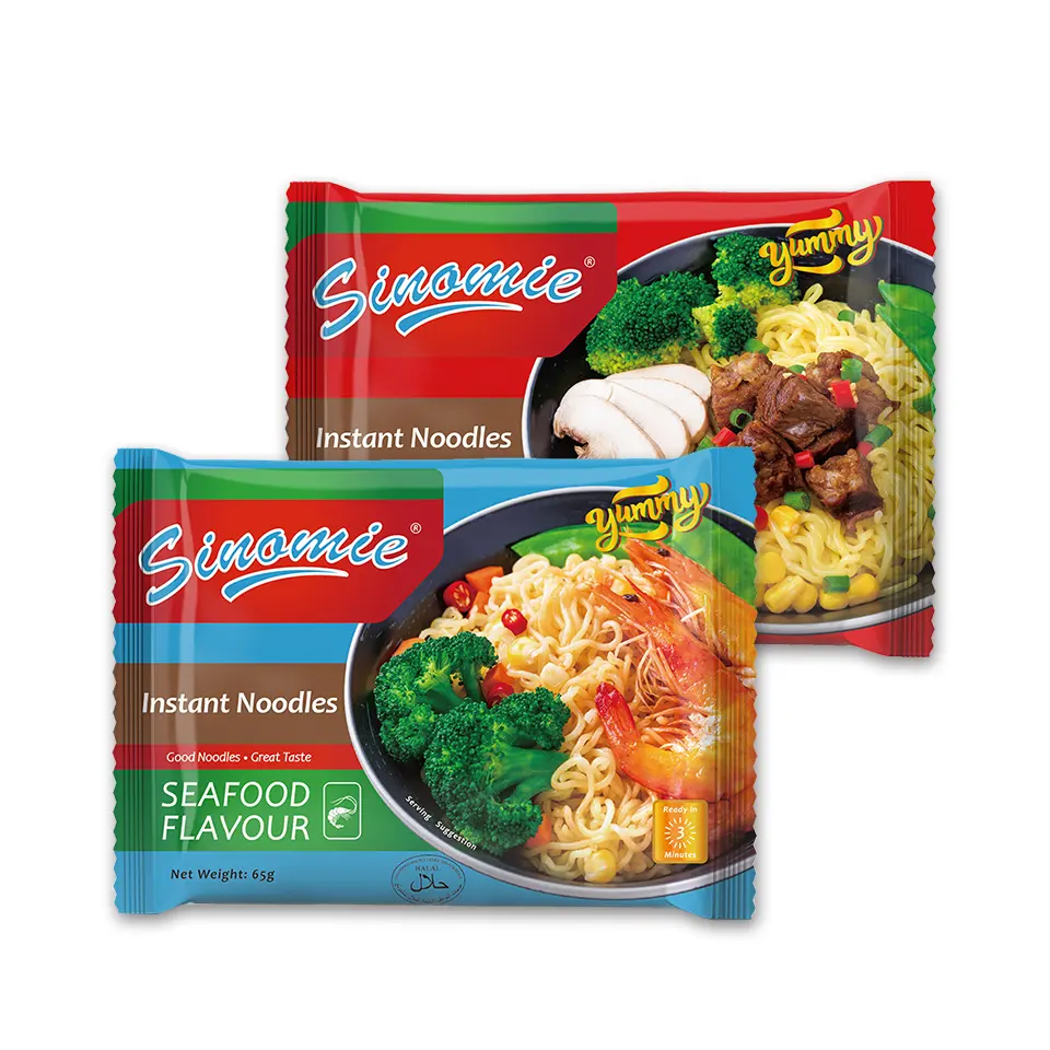 Indomieboxen Instant Food Groothandel Zeevruchten Smaak Lage Calorieën 3 Minuten Halal Goedkopere Japanse Instant Tas Noedels