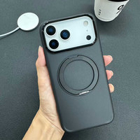 2025 nouveau design étui de téléphone dur pour PC avec support de téléphone à rotation de 360 pour iPhone 17 Pro Max étui de téléphone magnétique