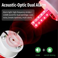 Luz Estroboscópica LED Industrial Giratoria Roja de Advertencia, AC110V-120V, Alarmas de Emergencia Públicas, Sirena de Seguridad Interior/Exterior con Zumbador de Alto Volumen