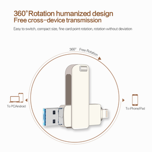 ไดรฟ์ปากกาแบบหมุน OTG,แฟลชไดรฟ์ USB 2.0 3.0สำหรับ <span class=keywords><strong>iPhone</strong></span>/IOS/Android/PC 128GB 64GB 32GB 16GB Pendrive 3 In 1พร้อมโลโก้ออกแบบได้เอง - Product Image 2
