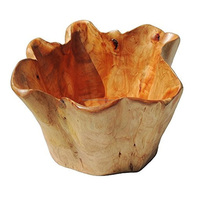 Bol de service en bois d'acacia fait à la main au design luxueux pour la décoration de table d'ustensiles de cuisine d'Inde