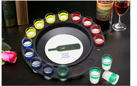 Roulette à boire en verre de 16 verres, jeu de roulette à boire chanceux de 32 pouces