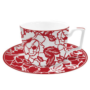 <span class=keywords><strong>Service</strong></span> de table en porcelaine osseuse de style chinois, classique, <span class=keywords><strong>rouge</strong></span> <span class=keywords><strong>et</strong></span> <span class=keywords><strong>blanc</strong></span>, avec assiettes à soupe <span class=keywords><strong>et</strong></span> à dessert, vente en gros - Product Image 5