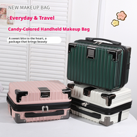 Valise de maquillage rigide portable en ABS/PC pour femme avec poignée et compartiment pour trolley, idéale pour les voyages d'affaires