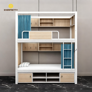 <span class=keywords><strong>Lit</strong></span> superposé moderne en métal avec escalier et rangement pour étudiants, personnel et voyageurs – Idéal pour dortoirs scolaires, auberges <span class=keywords><strong>de</strong></span> jeunesse et appartements - Product Image 4