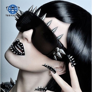 Teenyoun8079新しいリベットスパイクデコレーションワイルドロックスチームパンクサングラスクールファッションステージバーパーティースチームパンクサングラス - Product Image 2