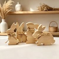 Décorations de Pâques personnalisables en bois : Lapins à suspendre avec corde, étiquettes de table inachevées, ornements créatifs pour la maison