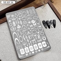 Nouvelle plaque de stamping en acier série XY-EF pour nail art, motif dentelle ajourée style français, pour transfert de gel et impression à carreaux