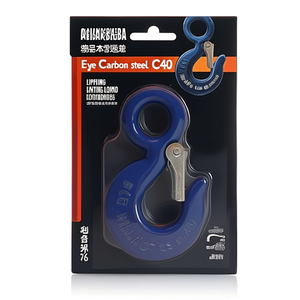 Crochet à œil en acier au carbone C40 avec verrou de sécurité certifié CE, accessoires de levage et d'ancrage - Product Image 2