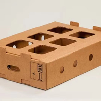 Cajas de Embalaje Plegables de Papel Corrugado Resistente para Frutas y Verduras, con Gran Capacidad, Orificios de Ventilación, Protección para Frutas, Recicladas