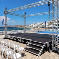 Structure de scène mobile en aluminium pour DJ, éclairage de scène de concert, éclairage de scène musicale, structure de scène DJ, éclairage DJ mobile, structure de scène en aluminium, structure de scène DJ pour spectacle