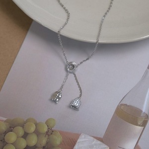 S925 Pure Silver Bell Orchid Pendant Necklace High-End Sweet Floral Tassel Collarbone <b>Chain</b> Female Niche Design <b>Fashion</b> <b>Sweaters</b> - Product Image 1
