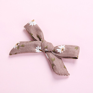 Gorros con lazo bonito para niños, pinzas para el pelo de bebé para niñas coreanas, pinzas para el pelo de ganchillo para bebé, accesorios, pinzas para el pelo estampadas para bebé - Product Image 6