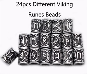Juego de 24 Uds. De runas vikingas de bronce antiguo, cuentas de Metal hechas a mano, regalo para brujería, adivinación, meditación, principiantes, Vikingo Shui - Product Image 6