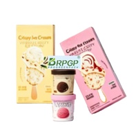 Boîte en carton blanc personnalisable avec logo, pliable, pour bâtonnets de crème glacée croustillante, bâtonnets de crème glacée, boîte en papier de qualité alimentaire pour aliments congelés