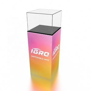 Tùy chỉnh mang nhãn hiệu căng vải triển lãm thương mại thiết bị nhôm hiển thị đứng vuông Acrylic có thể gập lại Showcase bục 3 FT - Product Image 2