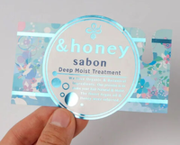 Autocollant adhésif transparent personnalisé rectangulaire en PVC, résistant à l'huile et à l'eau, pour fard à paupières, vente en gros Jubaolong