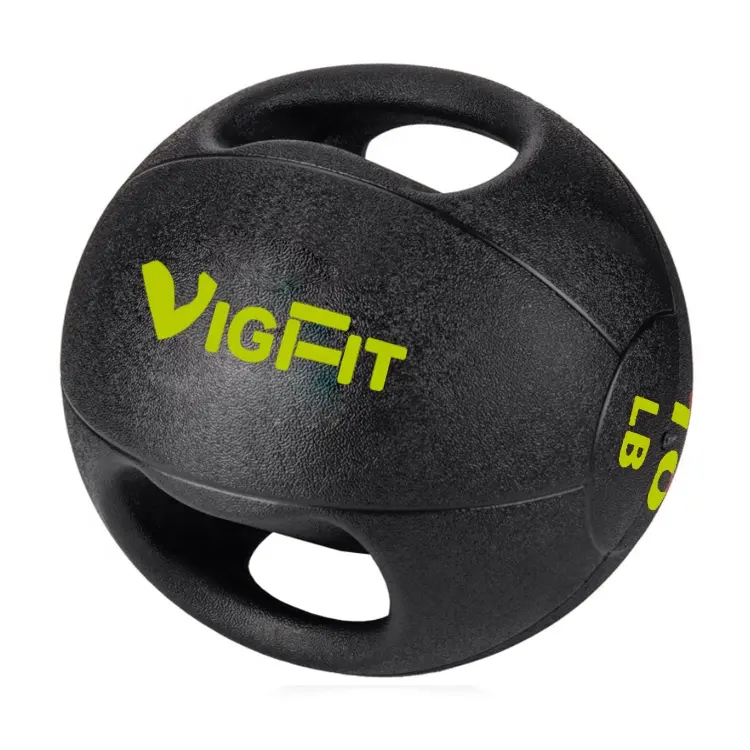 Fitness geräte Kraft training Dual Grip Gummi Medizin ball mit Griffen Großhandel