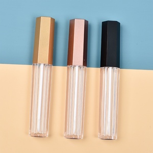 New <b>Clear</b> Hexagonal Lip Gloss Tube Empty Liquid Lipstick Packaging Customizable Logo Cosmetic Lip Gloss <b>Container</b> - Product Image 3