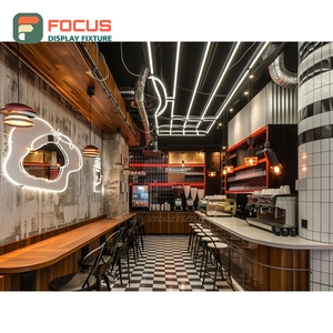 Vitrina de Café Premium con Iluminación, Estante para Pastelería con Panel Blanco, Vitrina para Cafetería - Product Image 1