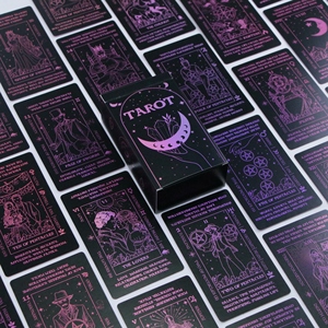 Tarjetas de Tarot Místicas con Sol y Luna en Lámina Dorada, Impresión de Fábrica, Personaliza tu Propio Logotipo, Astrología, Tarjetas de Tarot de Papel Rosa - Product Image 5