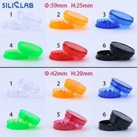 Moulins à herbes en plastique en gros avec logo personnalisé 42MM/59MM, accessoires pour fumeurs, moulin à tabac et herbes à 3 couches